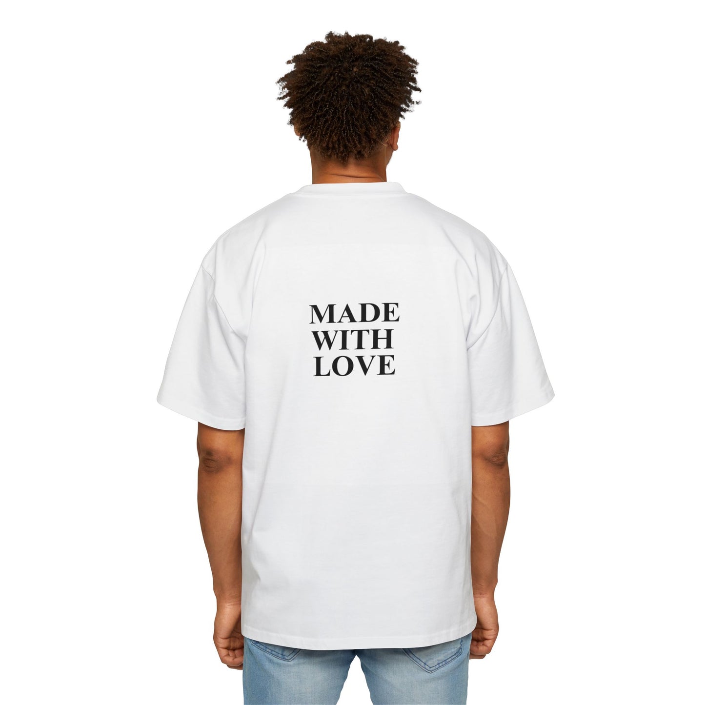 Men's Heavy Oversized Tee - Made with Love - Casual Comfort Wear