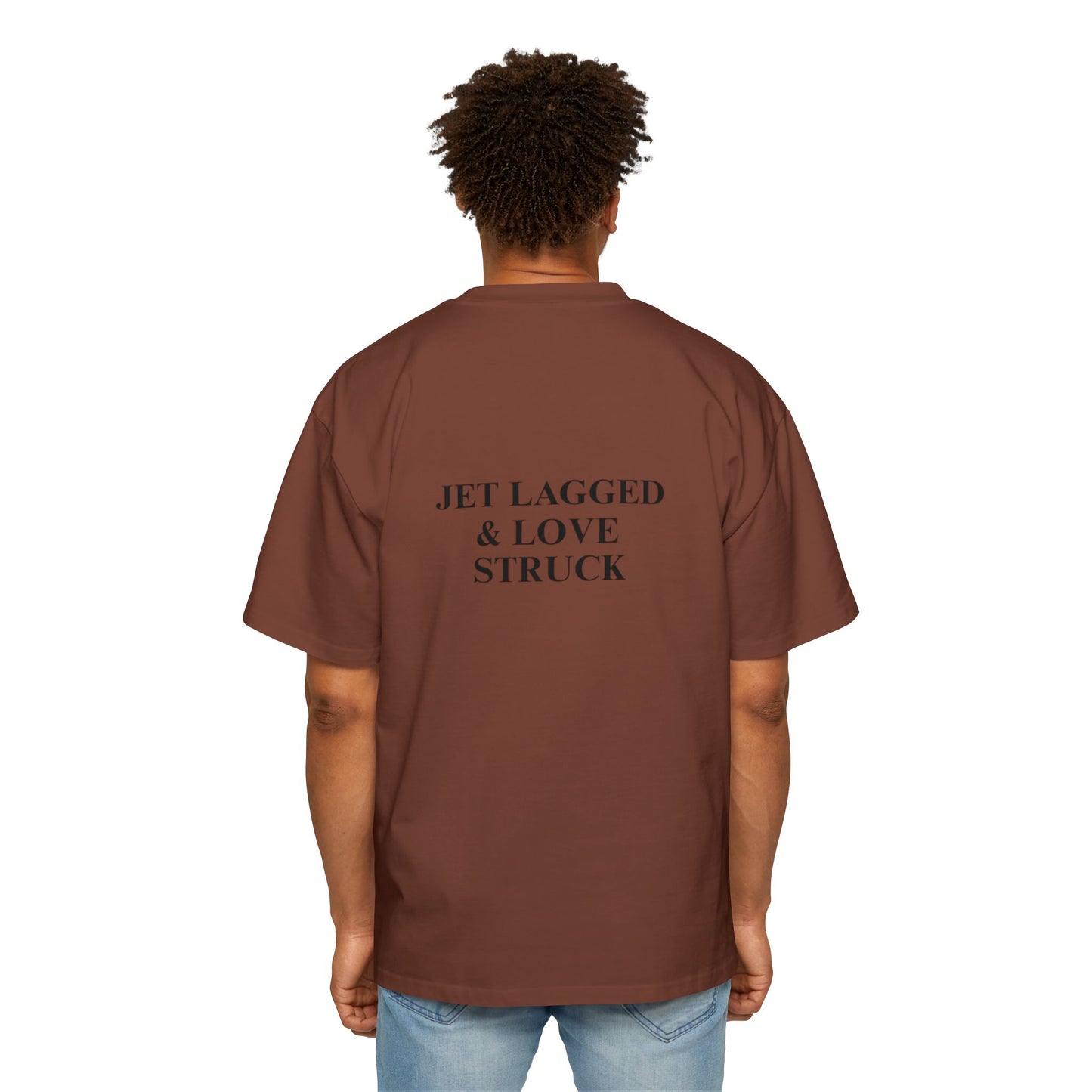 Jet Lagged & Love Struck Oversized Tee, Comfortable Men's T-Shirt, Travel Lover Gift, Casual Streetwear, Unique Graphic Tee