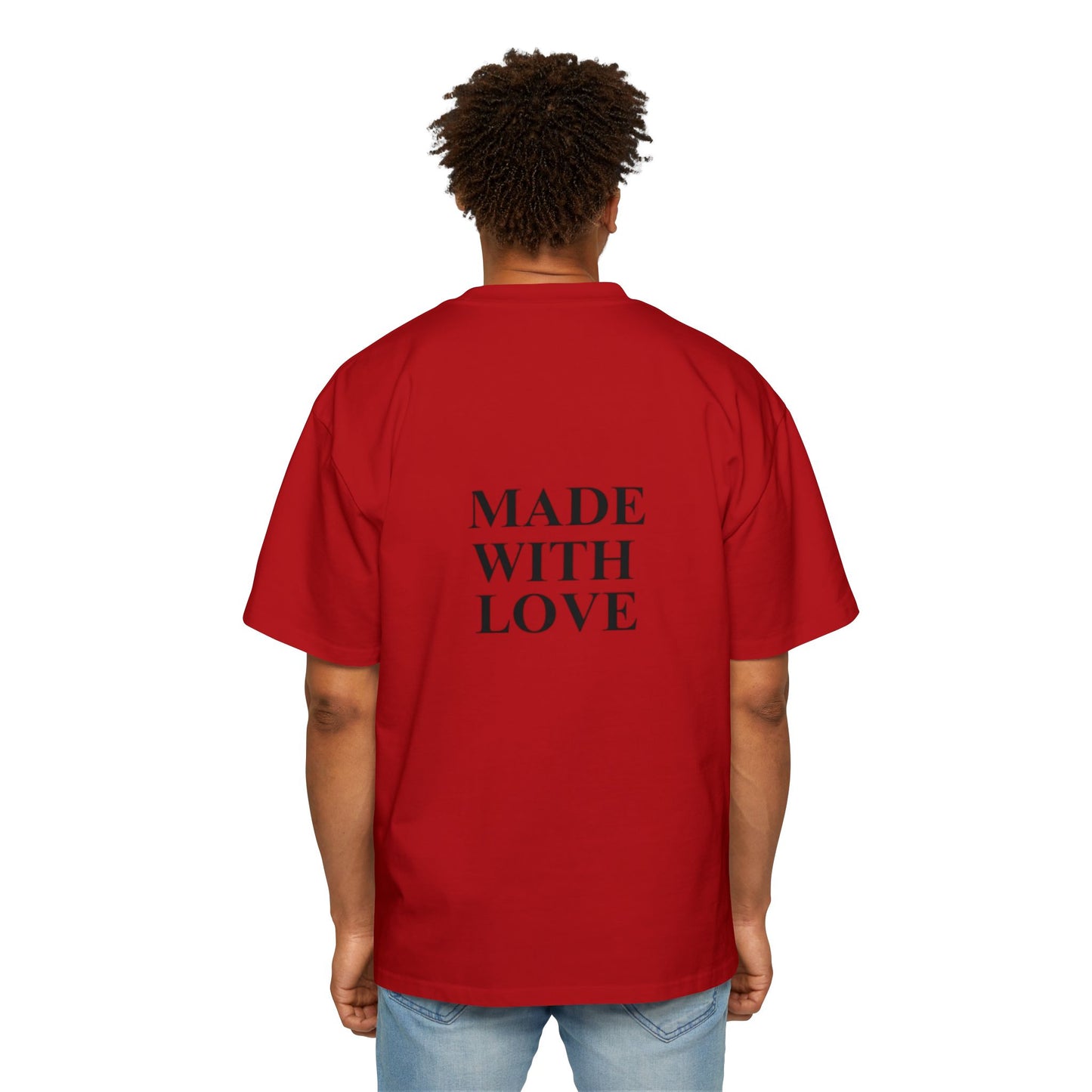 Men's Heavy Oversized Tee - Made with Love - Casual Comfort Wear