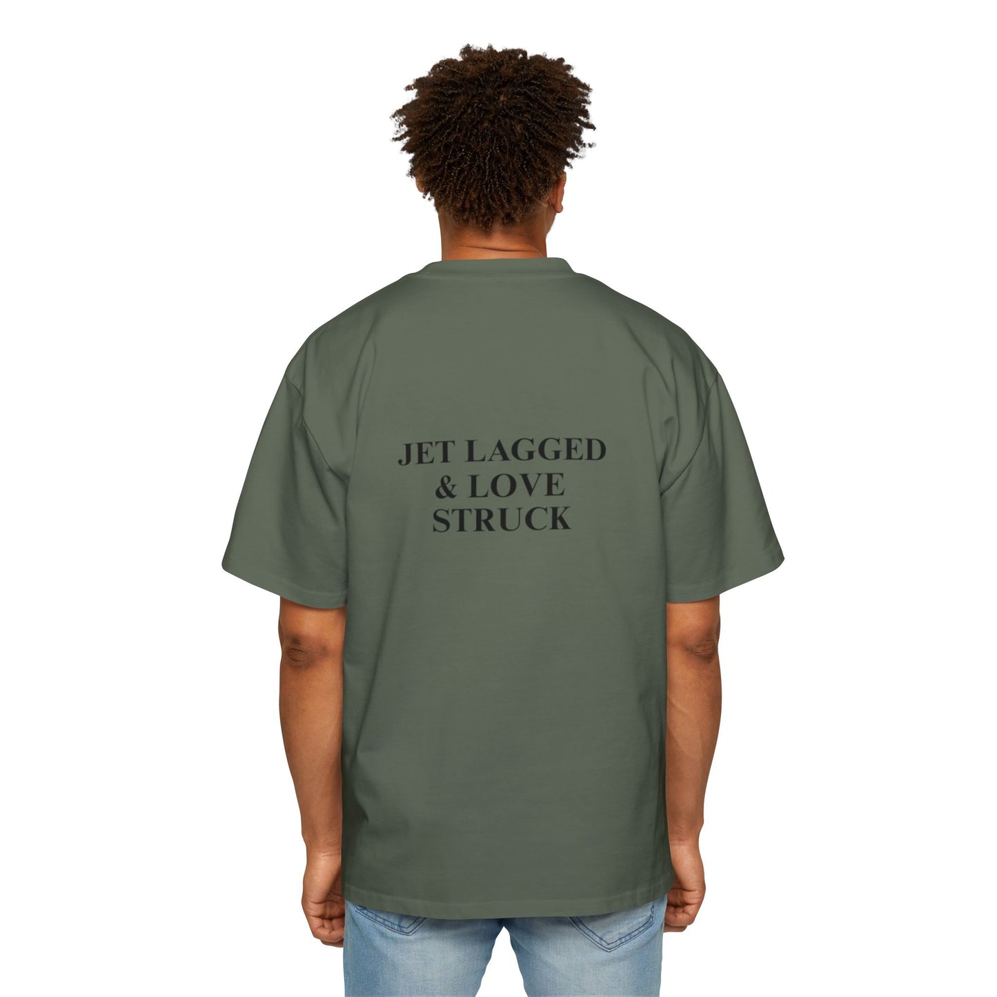 Jet Lagged & Love Struck Oversized Tee, Comfortable Men's T-Shirt, Travel Lover Gift, Casual Streetwear, Unique Graphic Tee